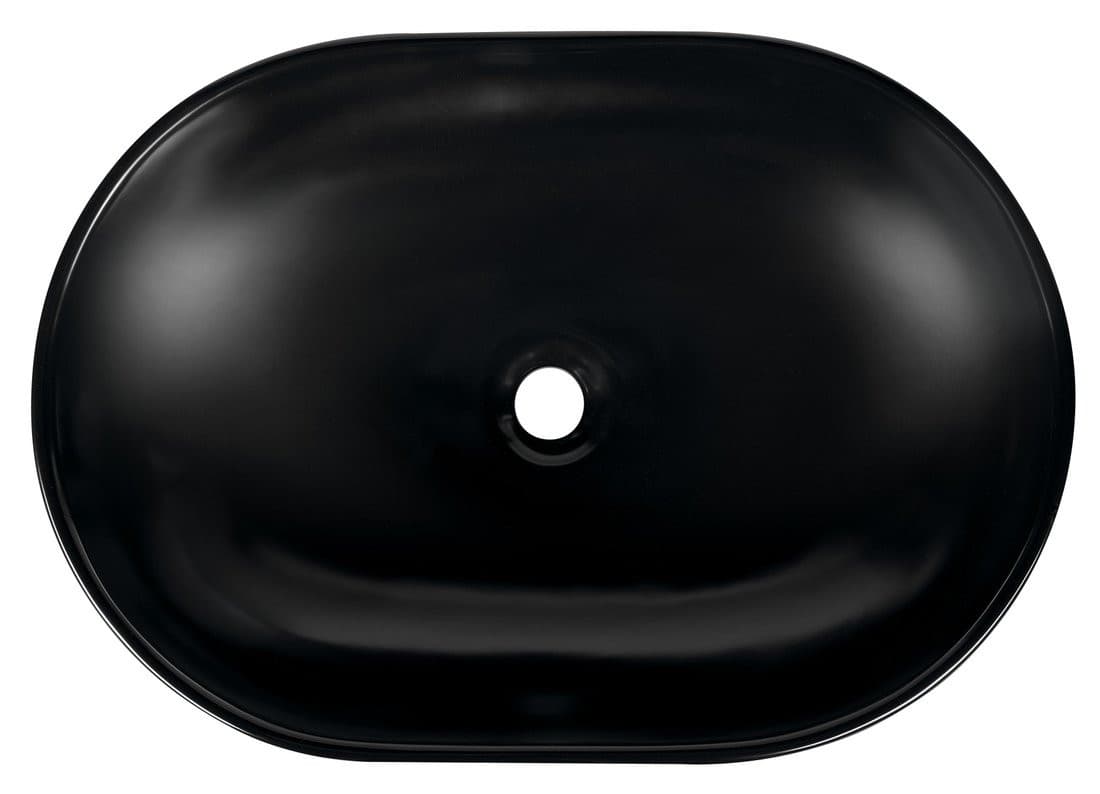 CALEO umywalka ceramiczna nablatowa 60x42cm, czarny mat
