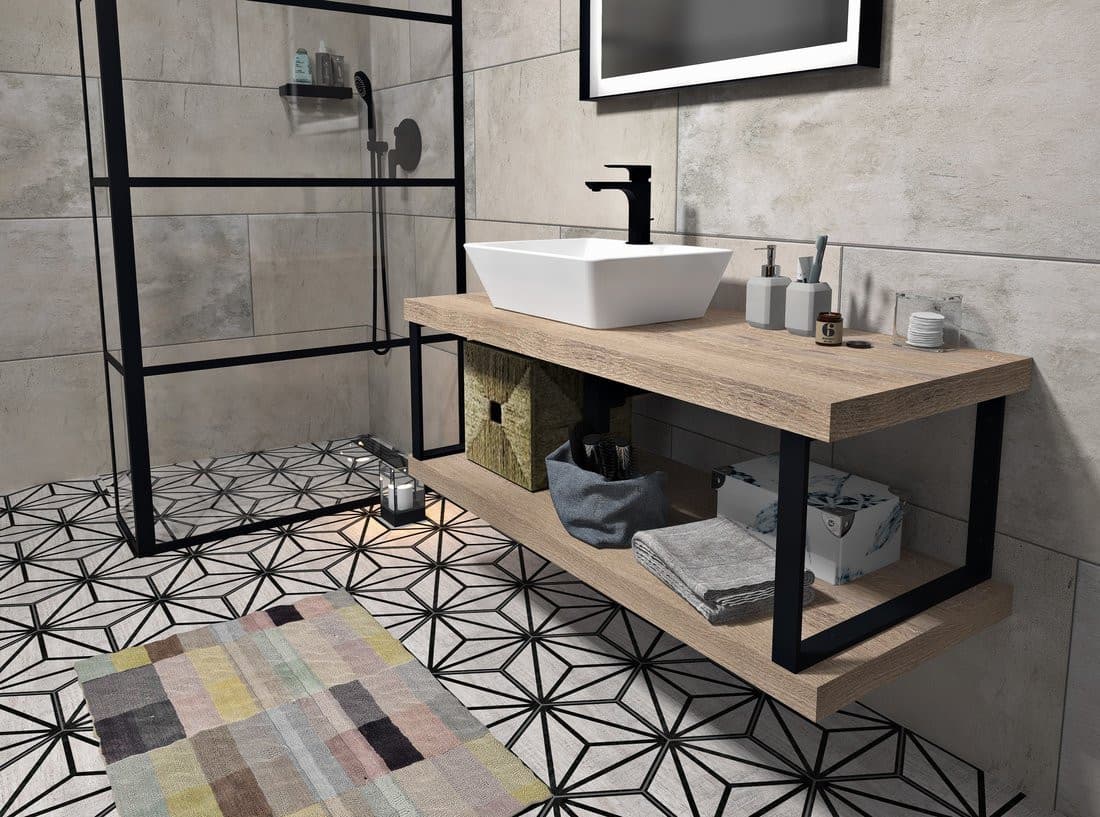 Wspornik 490x330x40mm, stal malowana, czarny mat