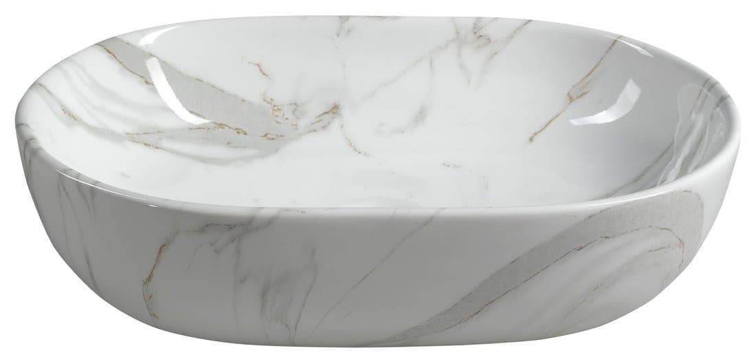 DALMA umywalka ceramiczna nablatowa 59x42 cm, carrara