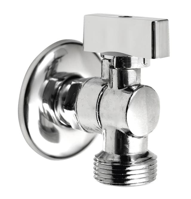 Zawór do pralki z zaworem zwrotnym 1/2&quot;x3/4&quot; - L, chrom