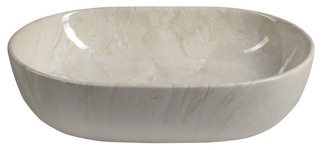 DALMA umywalka ceramiczna nablatowa 59x42 cm, marfil