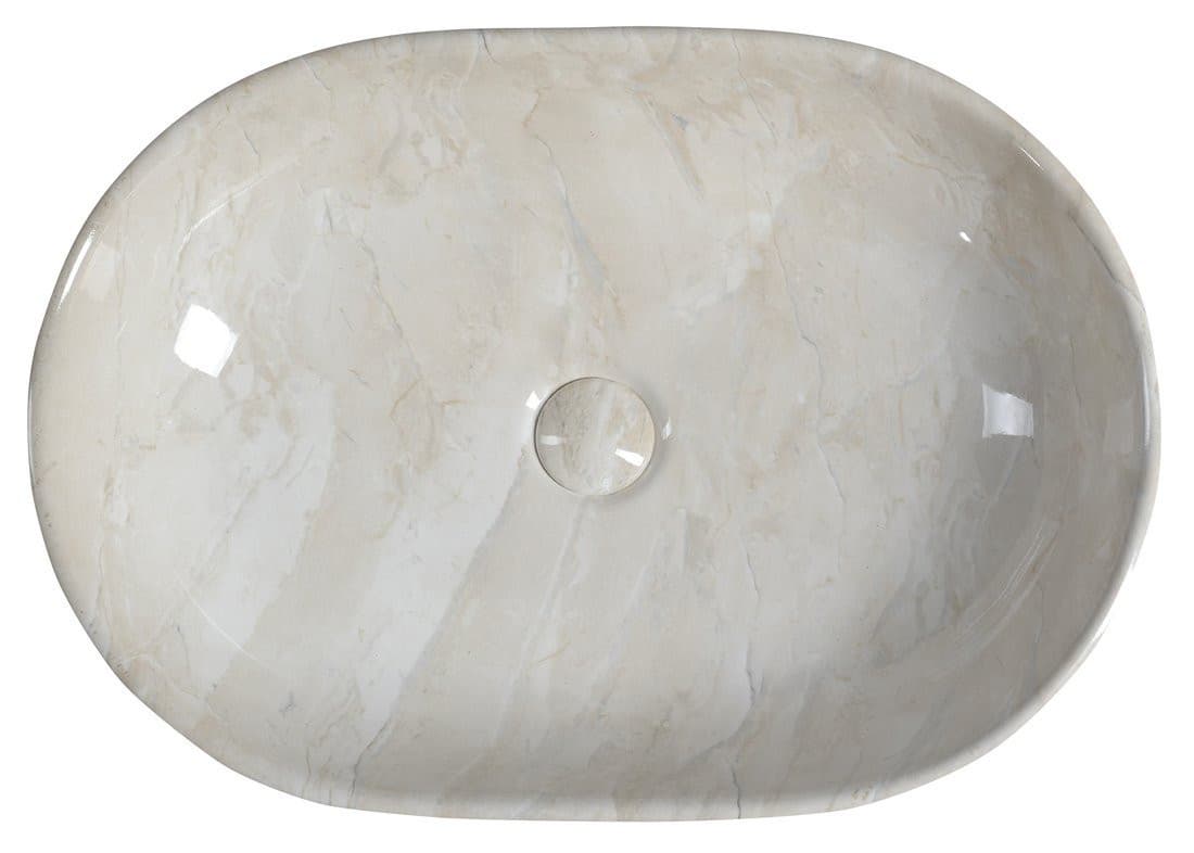 DALMA umywalka ceramiczna nablatowa 59x42 cm, marfil