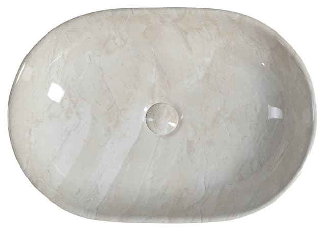 DALMA umywalka ceramiczna nablatowa 59x42 cm, marfil