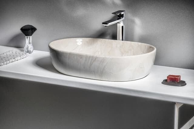 DALMA umywalka ceramiczna nablatowa 59x42 cm, marfil