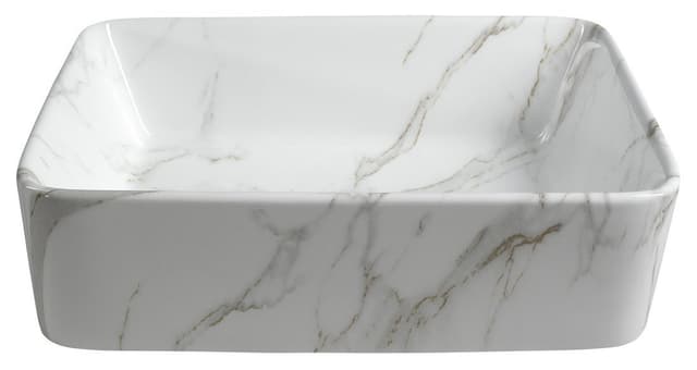 DALMA umywalka ceramiczna nablatowa 48x38 cm, carrara