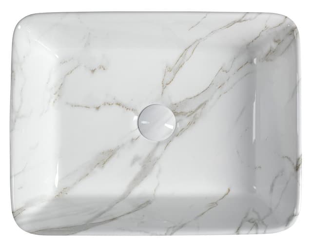 DALMA umywalka ceramiczna nablatowa 48x38 cm, carrara
