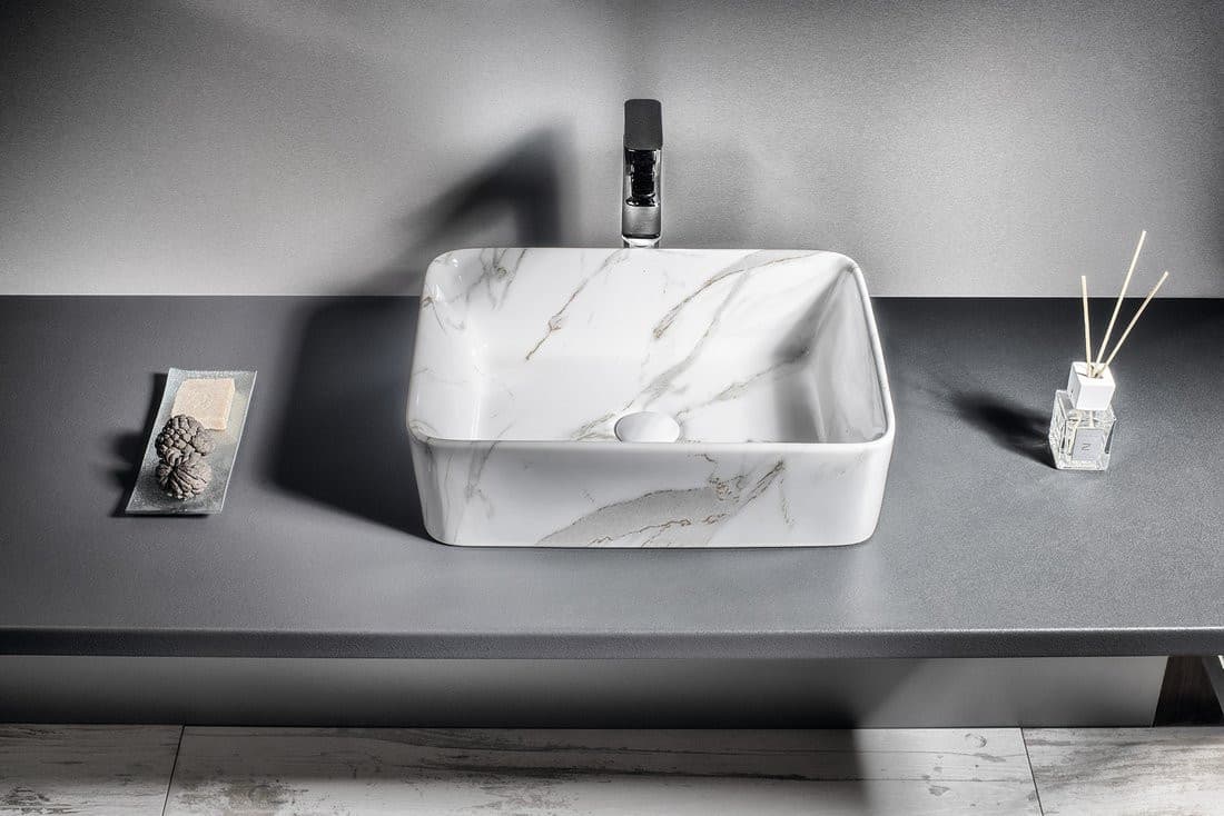 DALMA umywalka ceramiczna nablatowa 48x38 cm, carrara