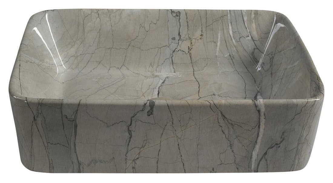 DALMA umywalka ceramiczna nablatowa 48x38 cm, grigio