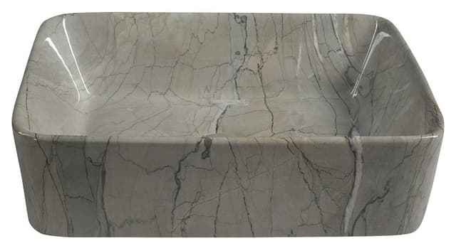 DALMA umywalka ceramiczna nablatowa 48x38 cm, grigio