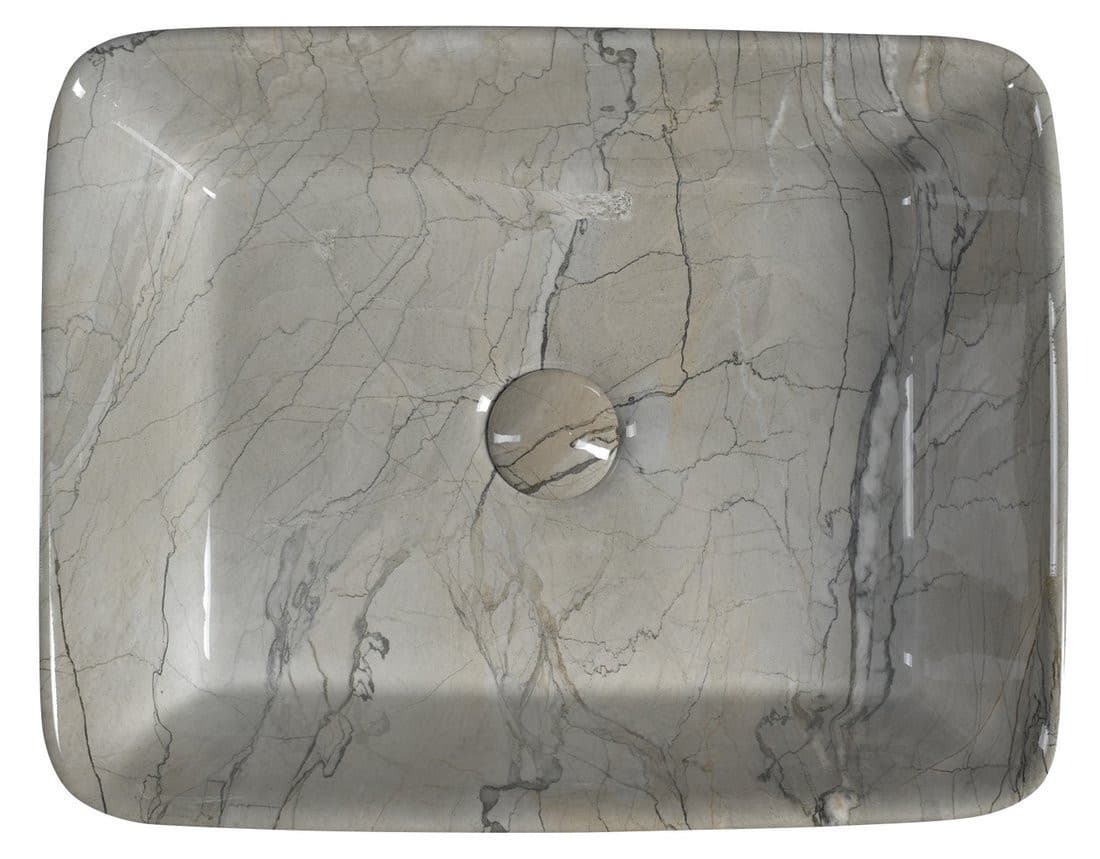 DALMA umywalka ceramiczna nablatowa 48x38 cm, grigio