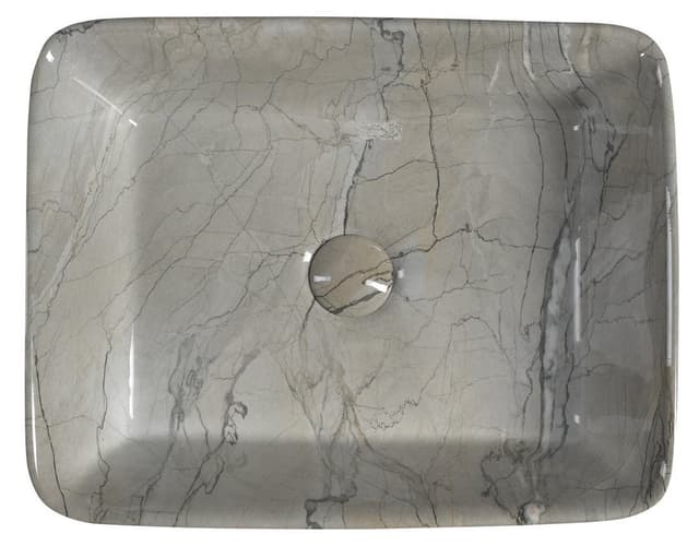 DALMA umywalka ceramiczna nablatowa 48x38 cm, grigio