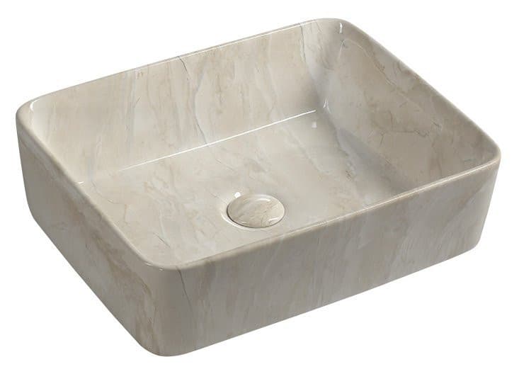 DALMA umywalka ceramiczna nablatowa 48x38 cm, marfil