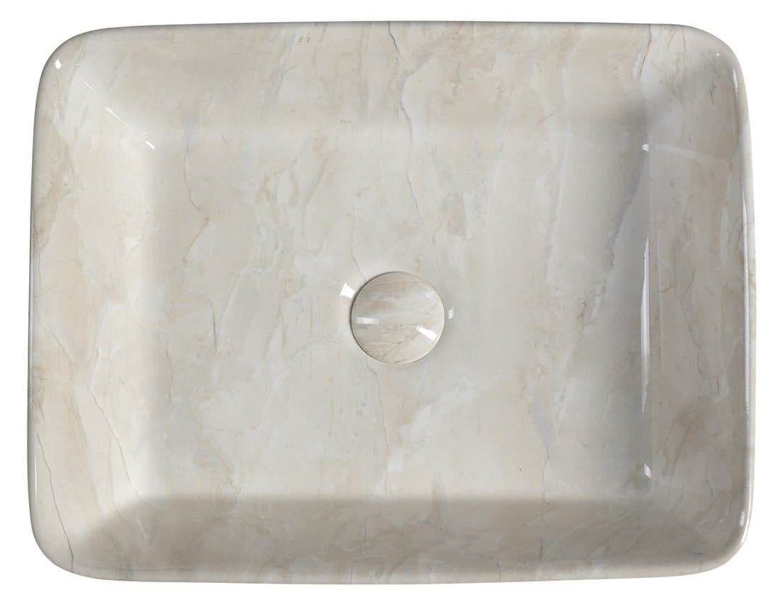 DALMA umywalka ceramiczna nablatowa 48x38 cm, marfil