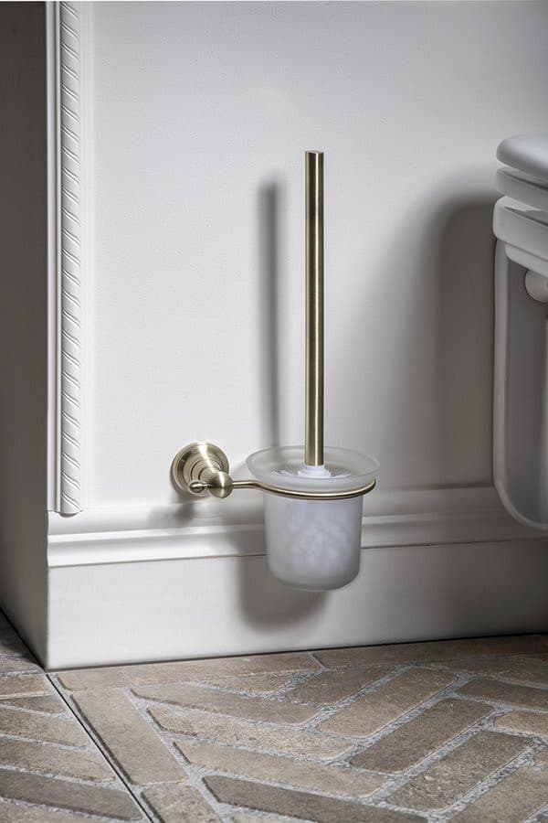 DIAMOND wisząca szczotka do WC, szkło mleczne, brąz