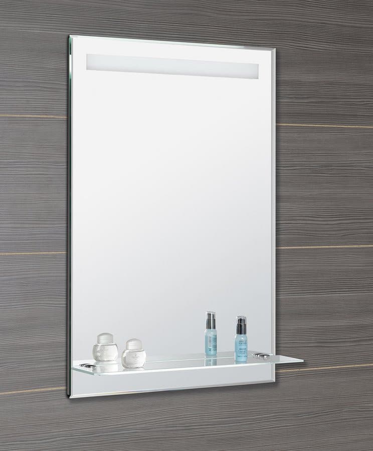 Lustro z oświetleniem LED i półką 60x80cm, wyłącznik