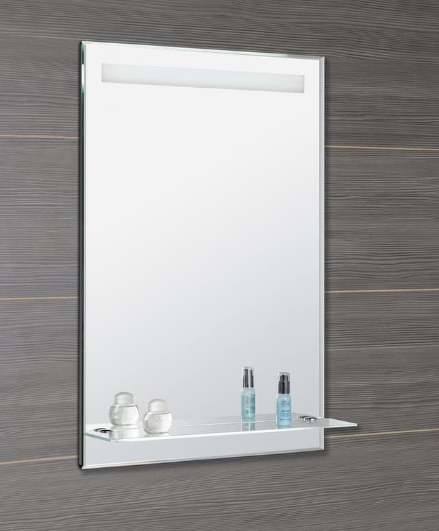 Lustro z oświetleniem LED i półką 60x80cm, wyłącznik