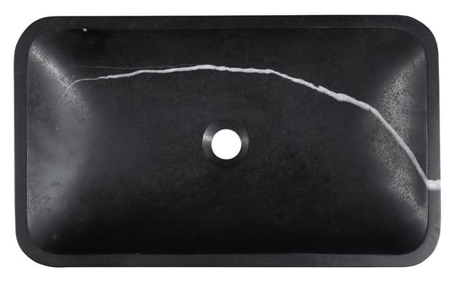 BLOK umywalka kamienna 60x35 cm, czarny Marquin, mat