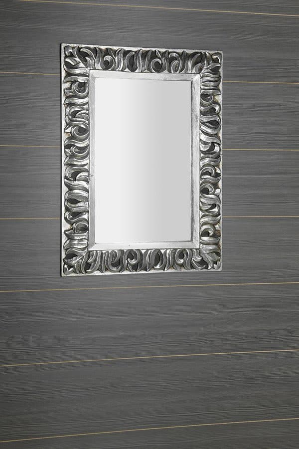 ZEEGRAS Lustro w ramie, 70x100cm, srebro