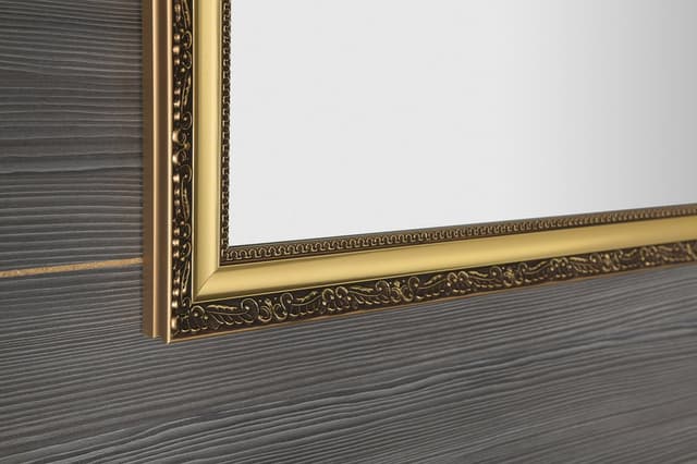 BOHEMIA lustro w drewnianej ramie 58,9x98,9cm, złoto