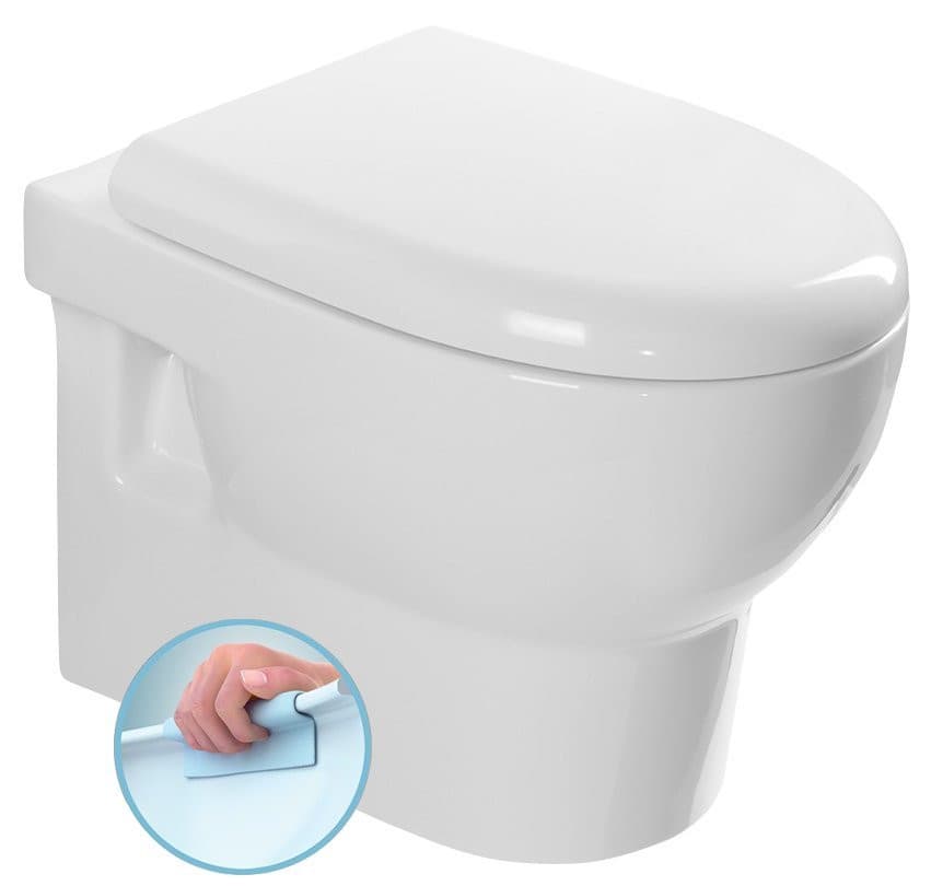 ABSOLUTE WC miska zawieszana, Rimless, 35x50cm, biała