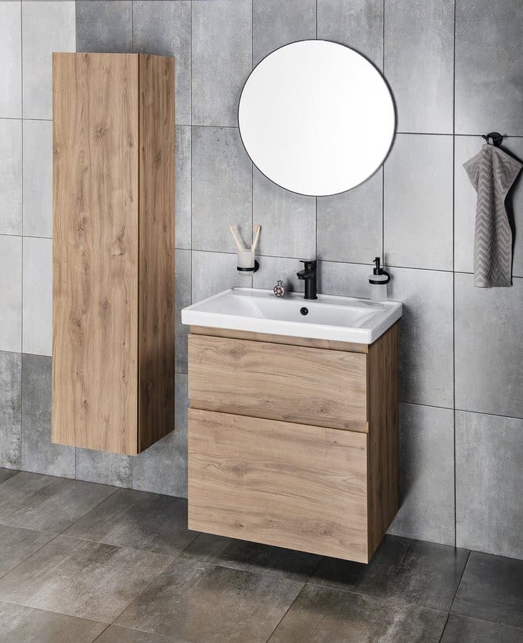 Lustro okrągłe w plastikowej ramie ø 60 cm, czarny