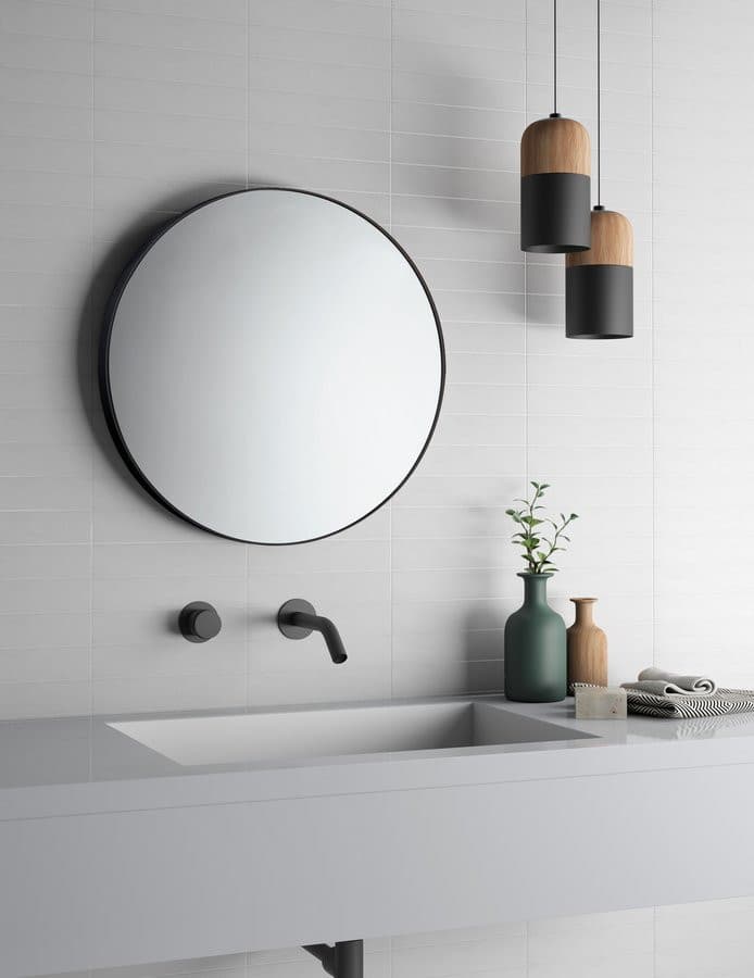 Lustro okrągłe w plastikowej ramie ø 60 cm, czarny