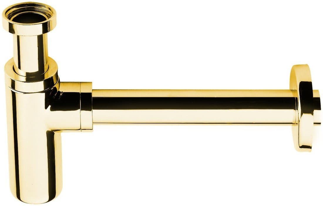 Syfon umywalkowy 5/4&quot;, odpływ 32mm, okrągły, złoto