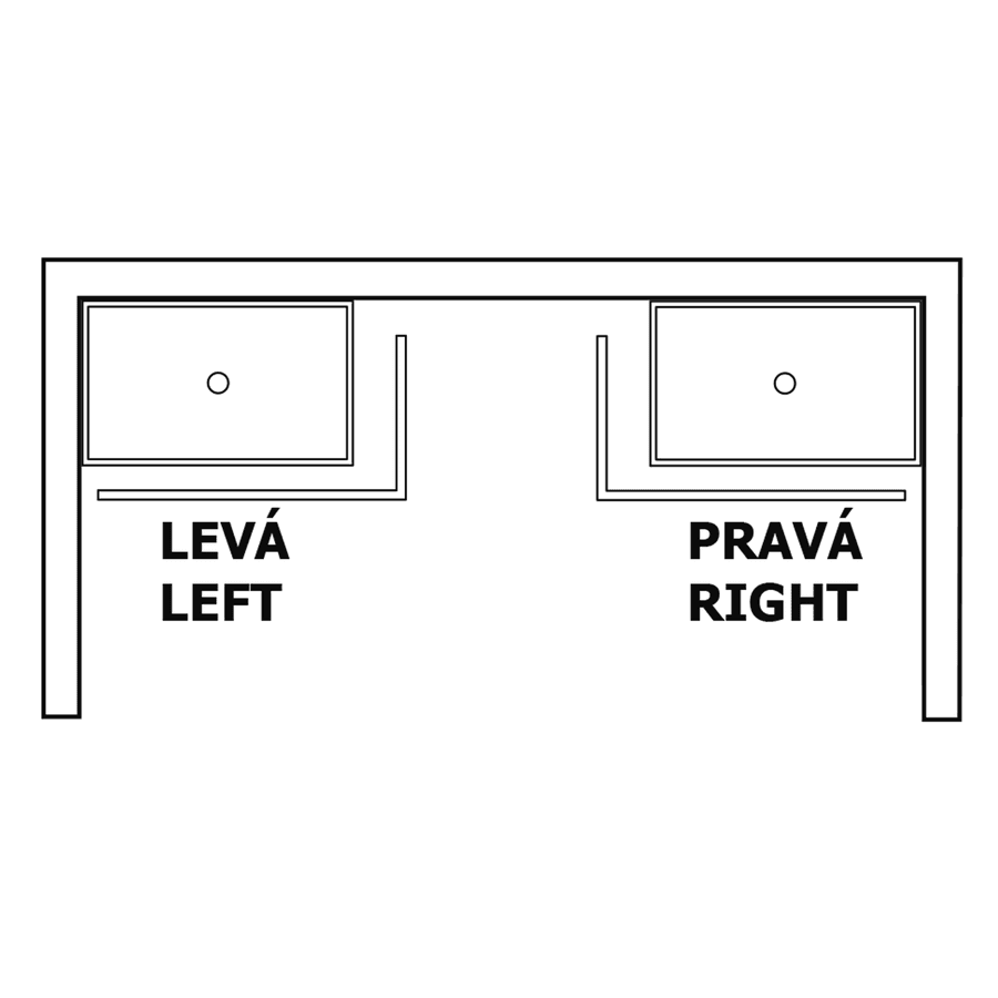 VARESA 90x80 obudowa narożna, prawa