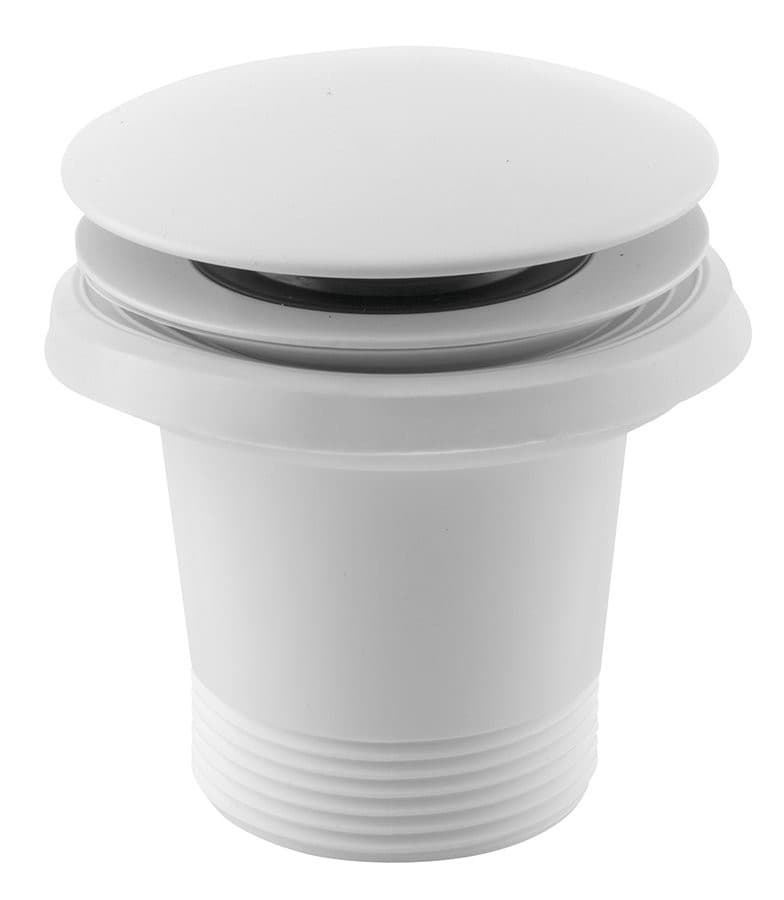 Odpływ wannowy 6/4&quot;, klik-klak, biały mat