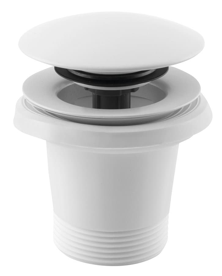 Odpływ wannowy 6/4&quot;, klik-klak, biały mat