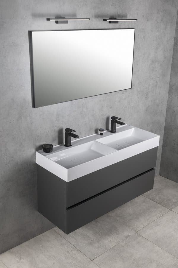 GODIVA umywalka kompozytowa podwójna 119x44cm, biały