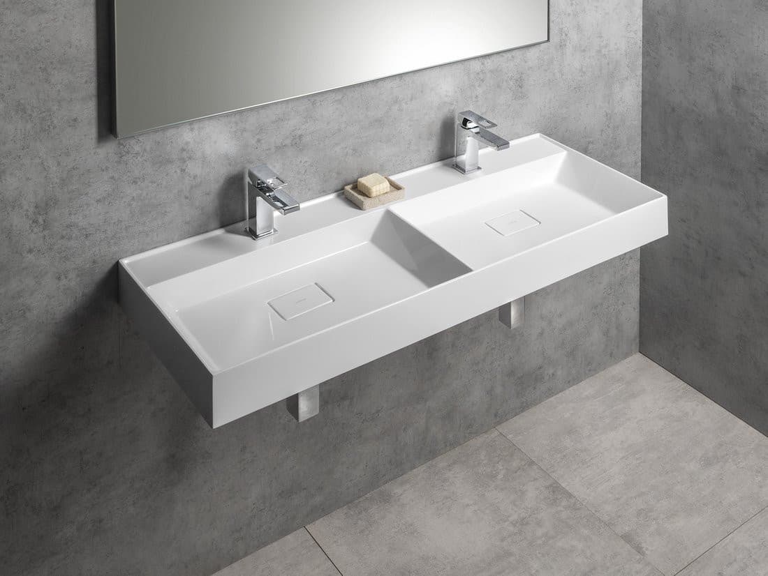 GODIVA umywalka kompozytowa podwójna 119x44cm, biały