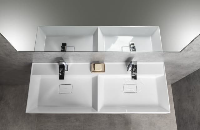GODIVA umywalka kompozytowa podwójna 119x44cm, biały