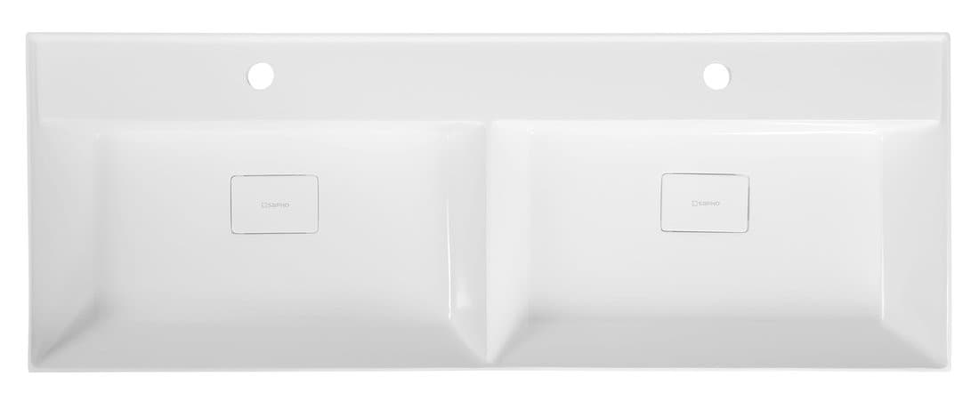 GODIVA umywalka kompozytowa podwójna 119x44cm, biały