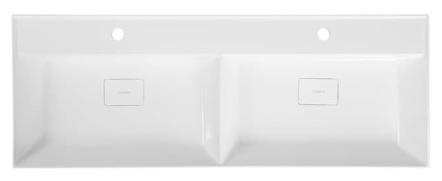 GODIVA umywalka kompozytowa podwójna 119x44cm, biały