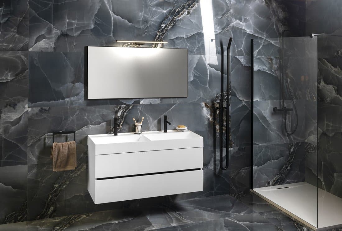 GODIVA umywalka kompozytowa podwójna 119x44cm, biały