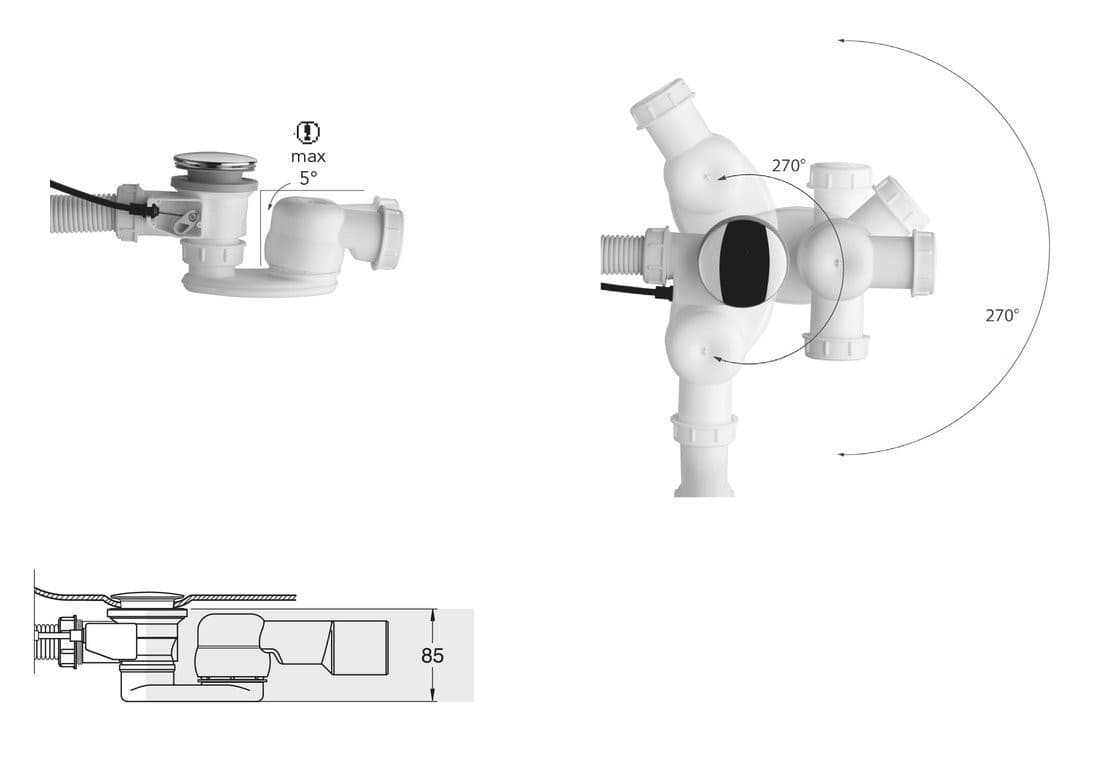 Syfon 6/4&quot;, wysokość 42mm, DN40