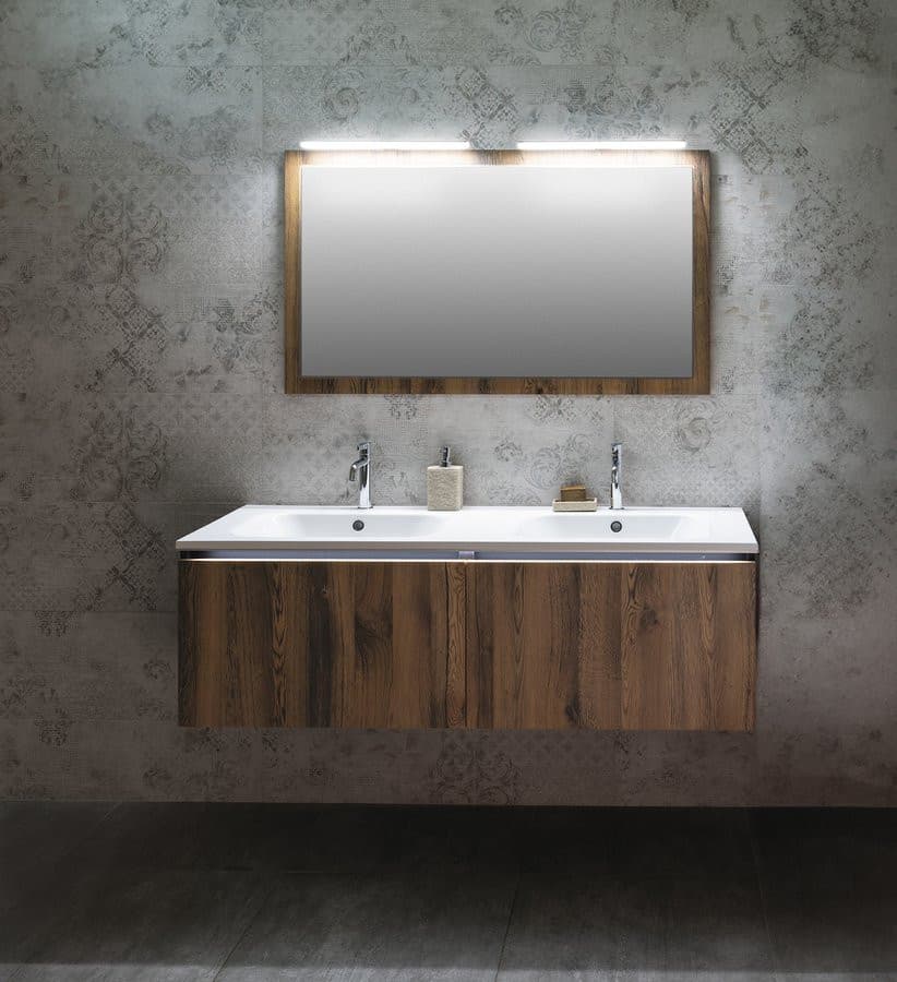 NIROX lustro w ramie 120x70cm, dąb Collingwood