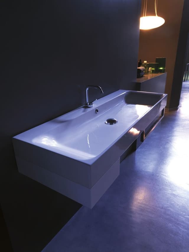 CENTO umywalka ceramiczna 120x45cm, biały