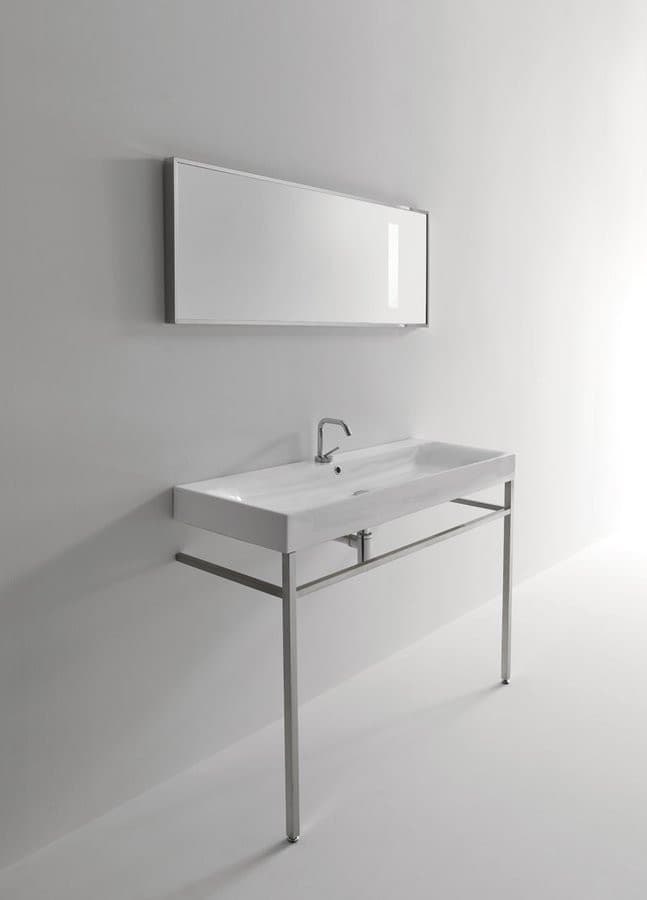 CENTO umywalka ceramiczna 120x45cm, biały