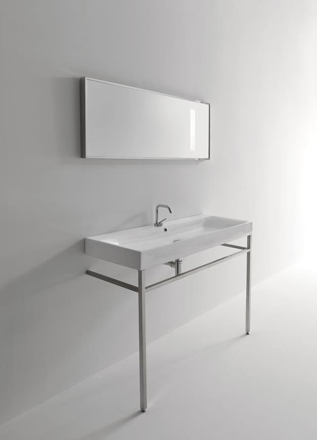 CENTO umywalka ceramiczna 120x45cm, biały