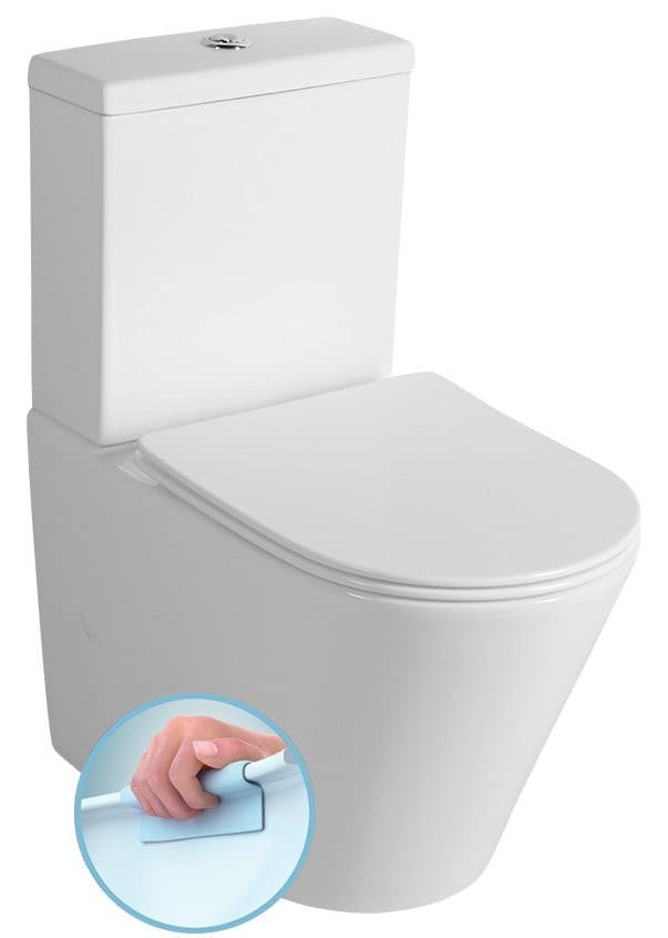PACO RIMLESS kompakt WC, odpływ pionowy/poziomy, biały