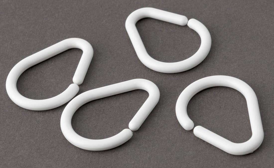 Krążki do zasłonki 12 szt., plastik, białe