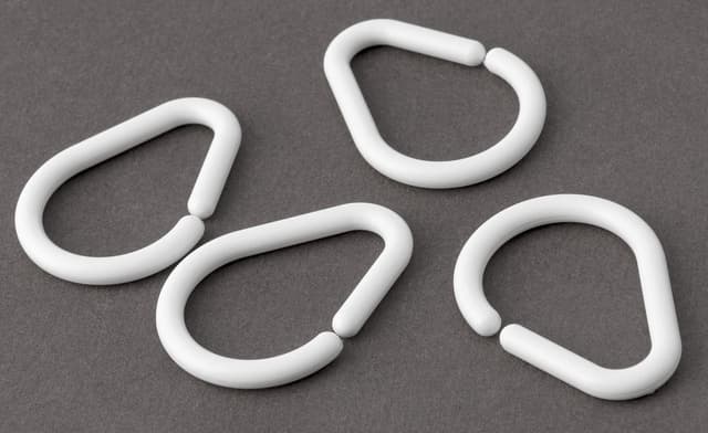 Krążki do zasłonki 12 szt., plastik, białe