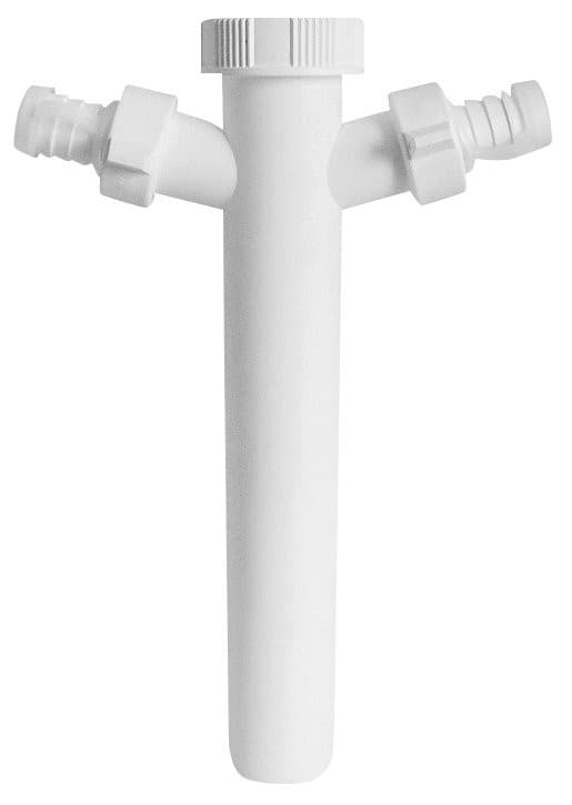 Króciec syfonu z podwójnym przyłączem 6/4&quot;, DN40, biały