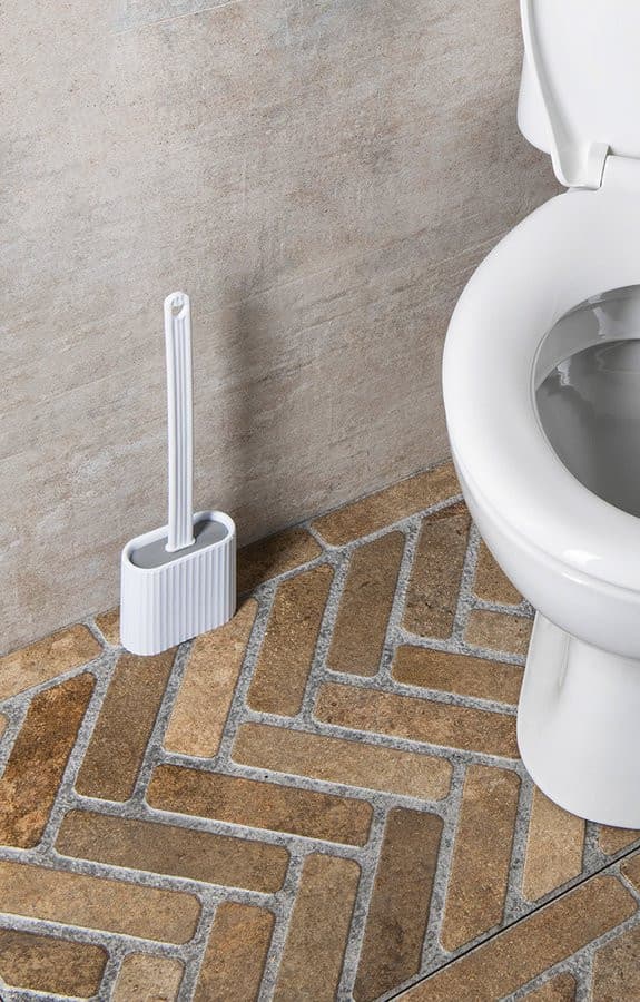 Szczotka WC, sylikonowa stojąca/ścienna, biała
