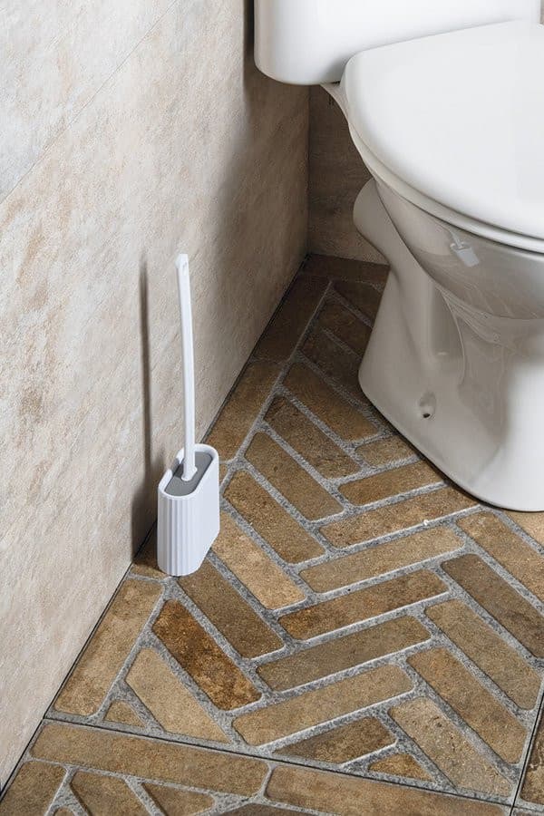 Szczotka WC, sylikonowa stojąca/ścienna, biała