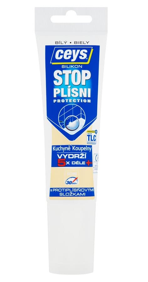 STOP PLEŚNI, silikon sanitarny, 125 ml, biały