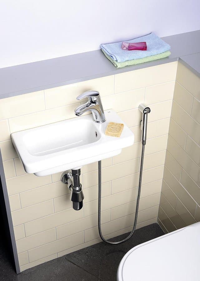 Bateria umywalkowa z prysznicem bidetowym, chrom