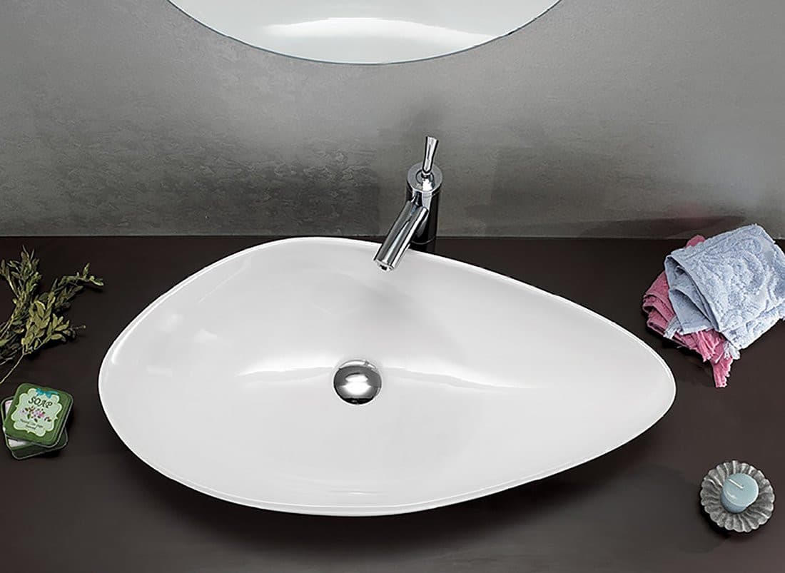 OVALI umywalka ceramiczna 74x38,5cm, biała
